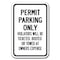 Signmission Permit Parking Violators Ticketed Booted Towed 12inx18in Alu, A-1218 Auto Boot - Permit Parking Only A-1218 Auto Boot - Permit Parking Only - alternate 1